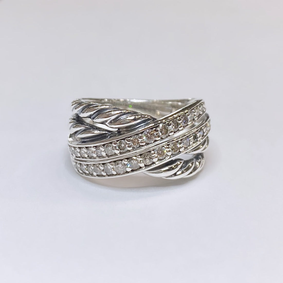 David Yurman Diamond Double Crossover Ring