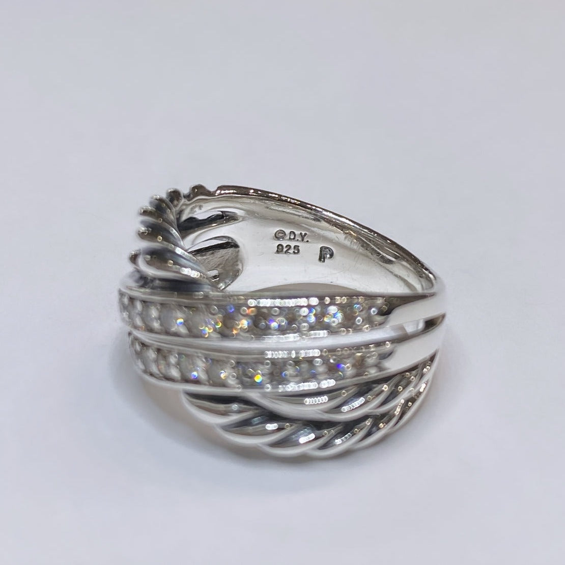 David Yurman Diamond Double Crossover Ring