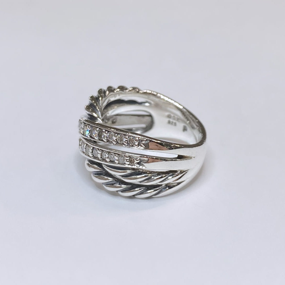 David Yurman Diamond Double Crossover Ring