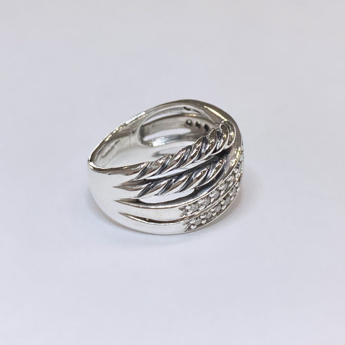 David Yurman Diamond Double Crossover Ring