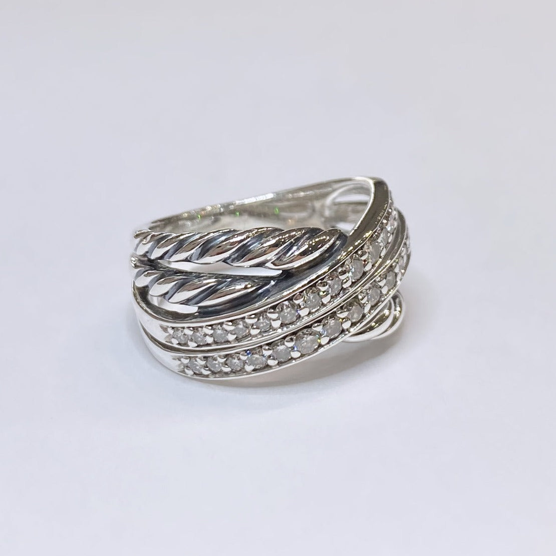 David Yurman Diamond Double Crossover Ring