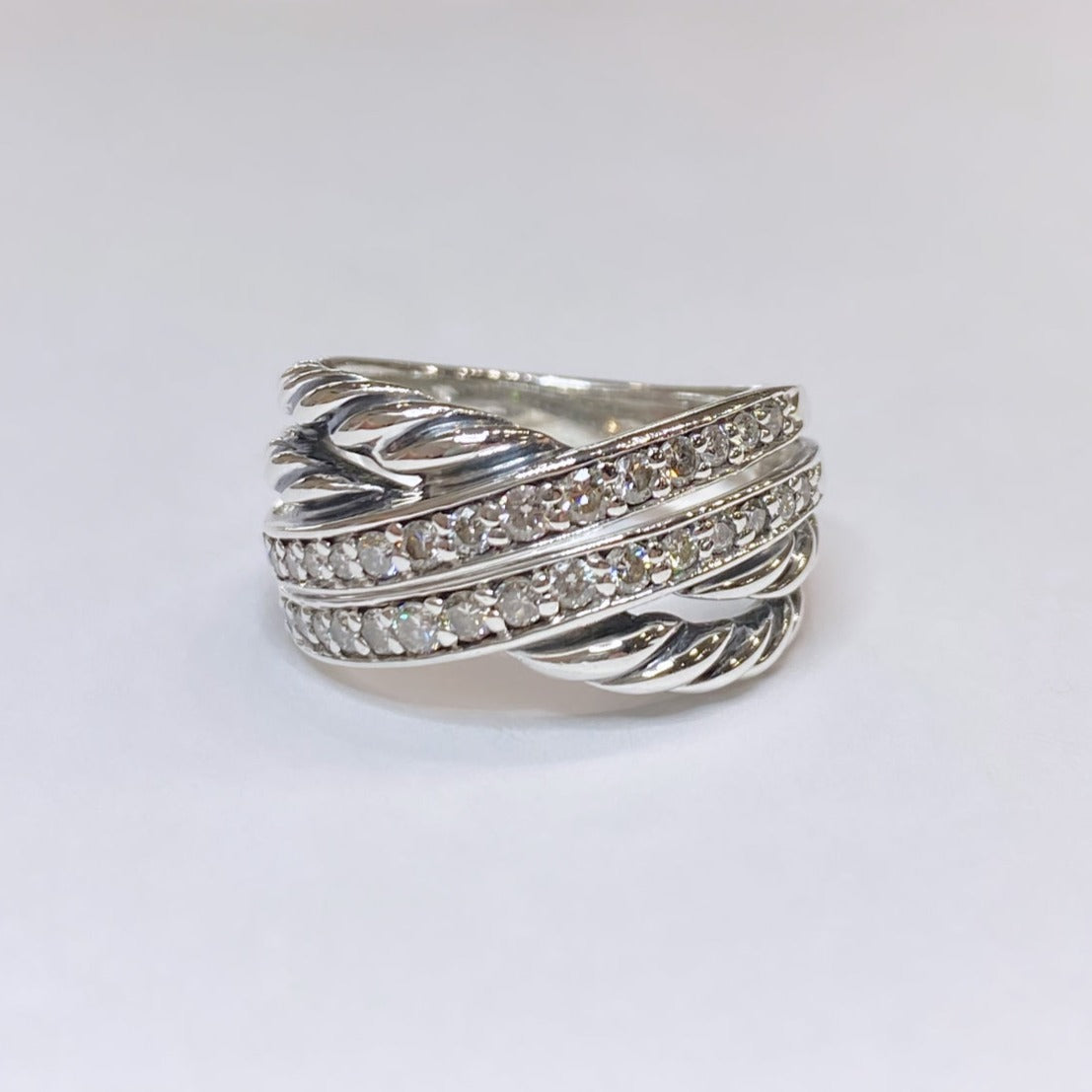 David Yurman Diamond Double Crossover Ring