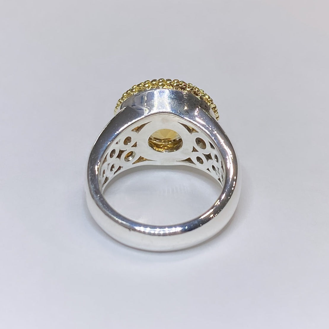 Lagos 925 & 18k Halo Citrine Caviar Ring