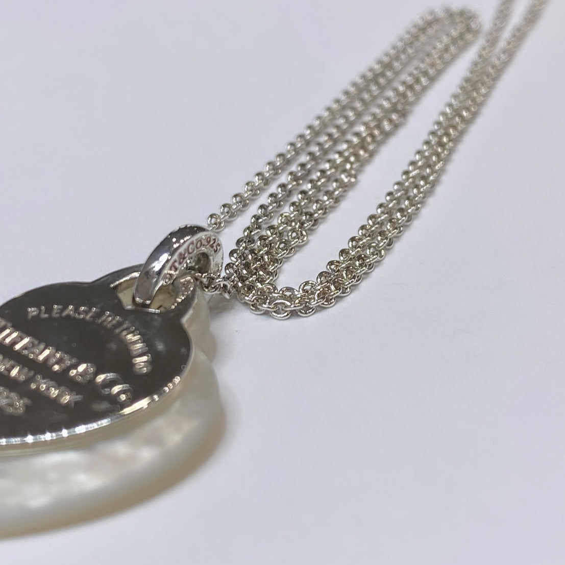 T & Co. 925 Heart Tag & Mother Of Pearl Heart Pendant