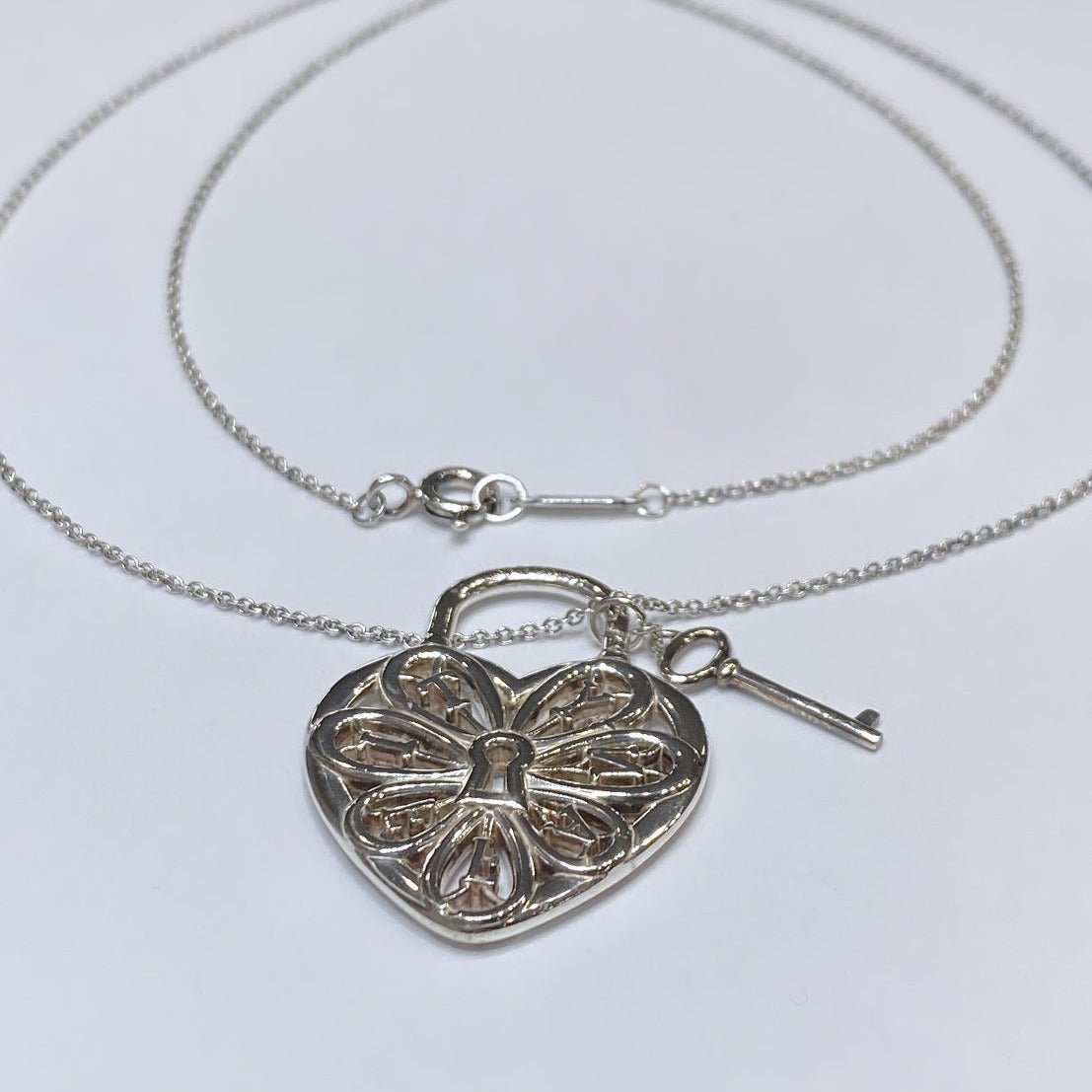 T & Co. 925 Heart & Key Necklace