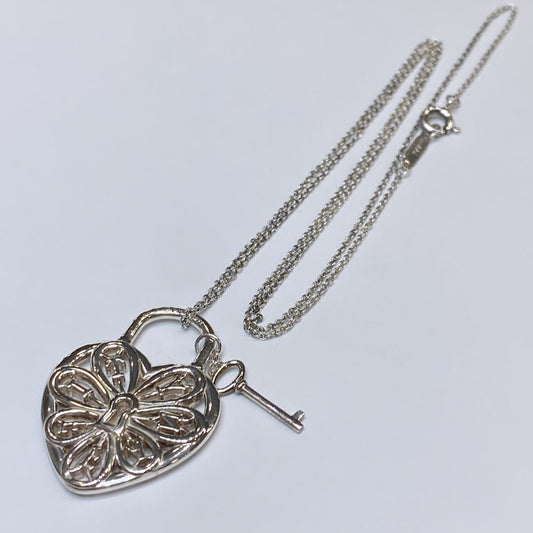 T & Co. 925 Heart & Key Necklace