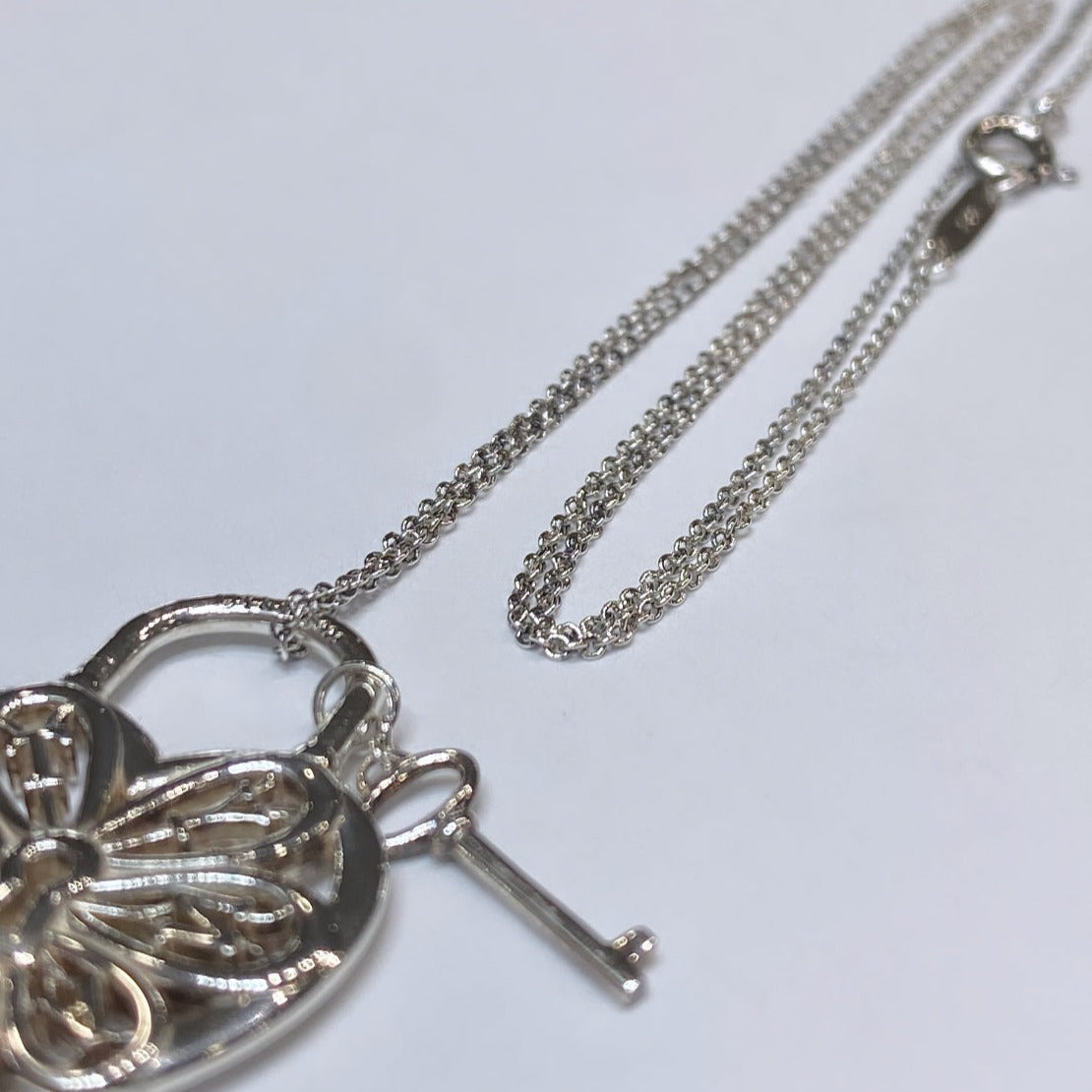 T & Co. 925 Heart & Key Necklace