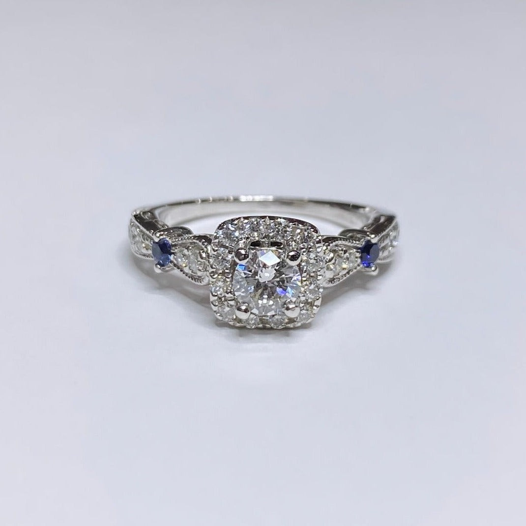 Vera Wang 3/4ctw Diamond & Sapphire Ring 14k