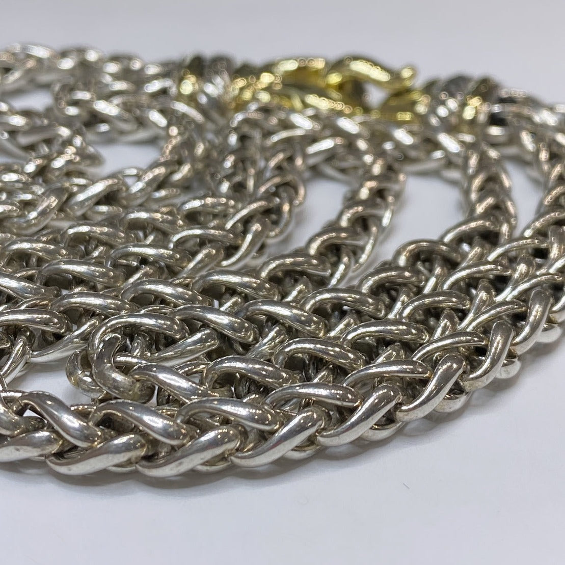 David Yurman 925 & 14k Double Chain Buckle Necklace