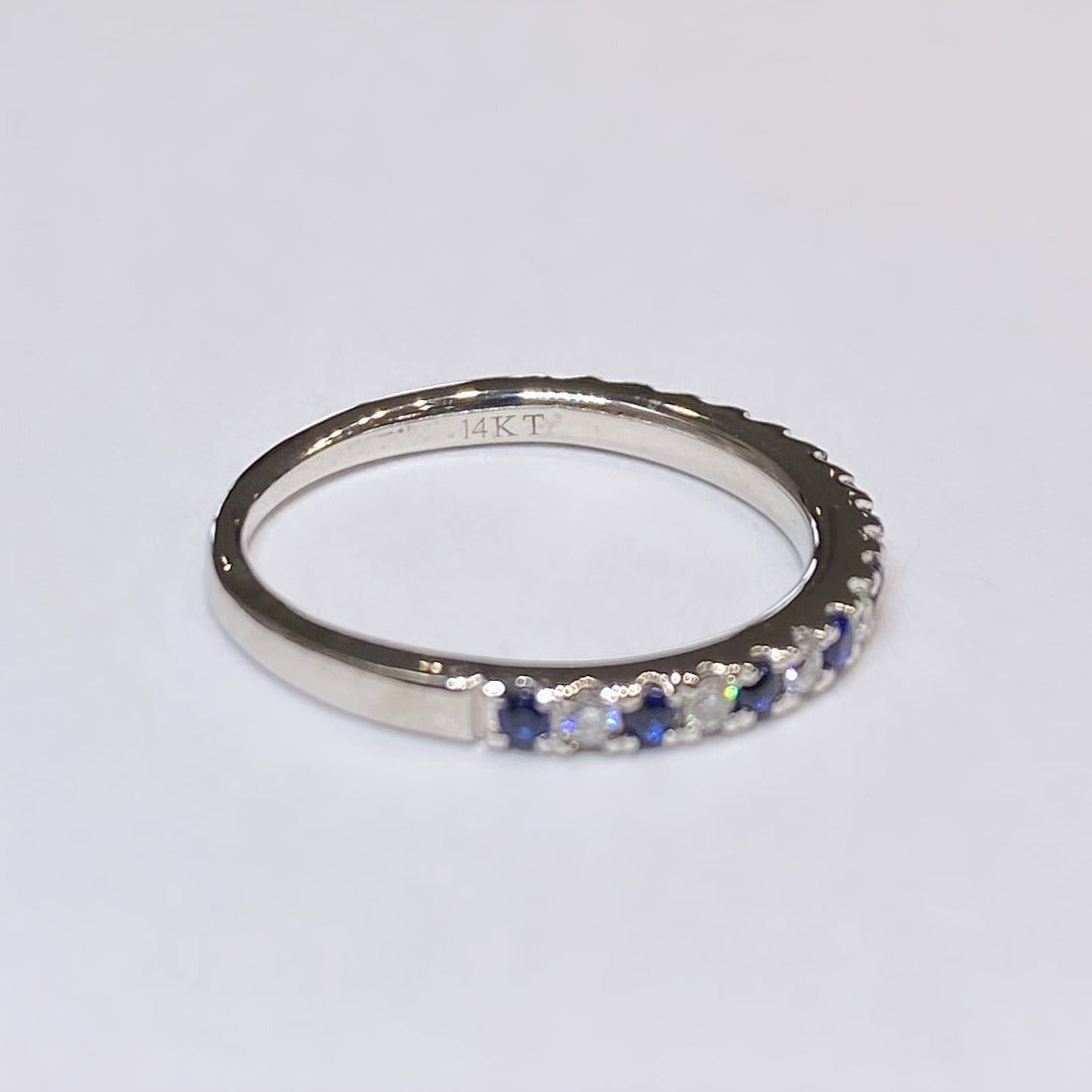 Vera Wang 14k Diamond & Sapphire Band 1/5ctw