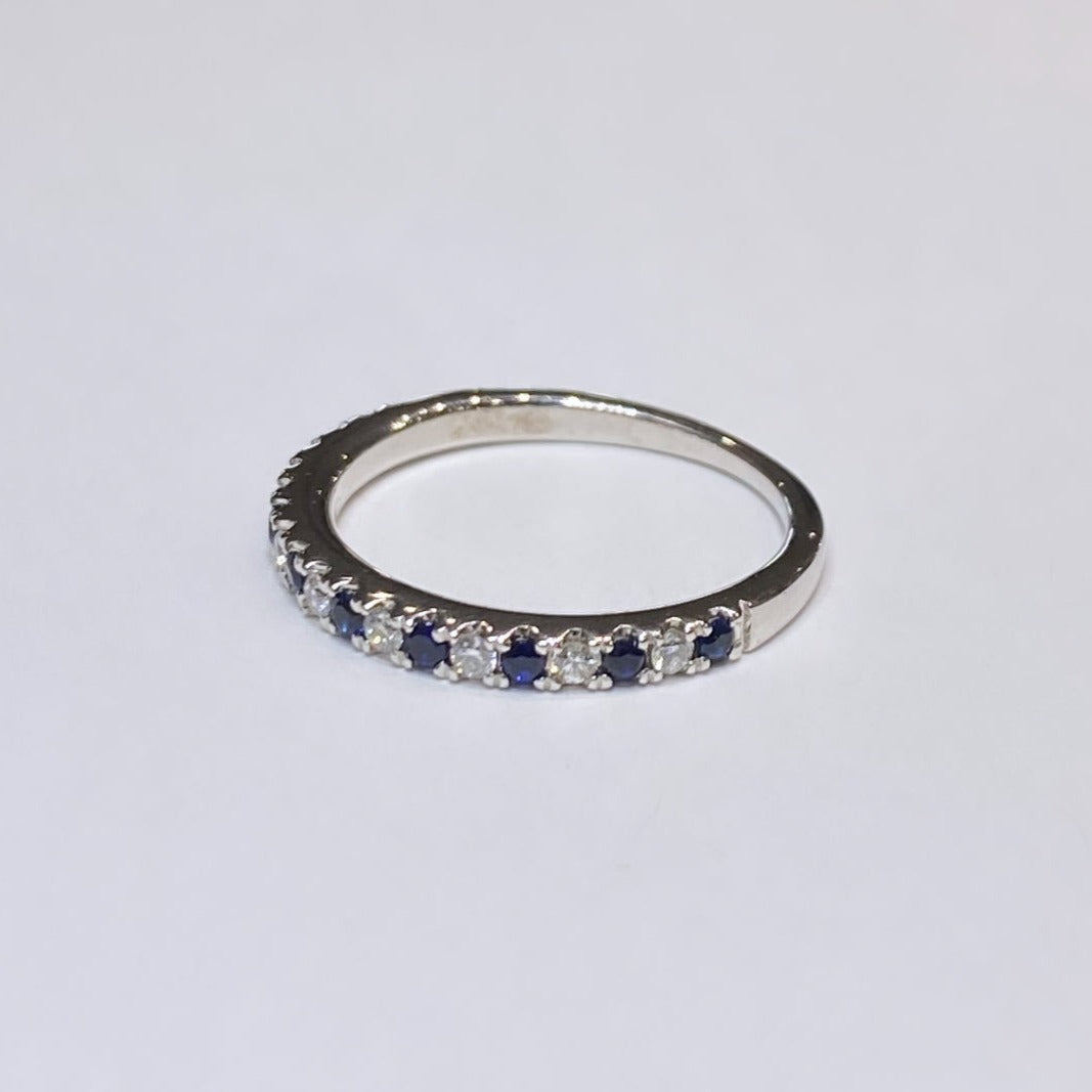 Vera Wang 14k Diamond & Sapphire Band 1/5ctw