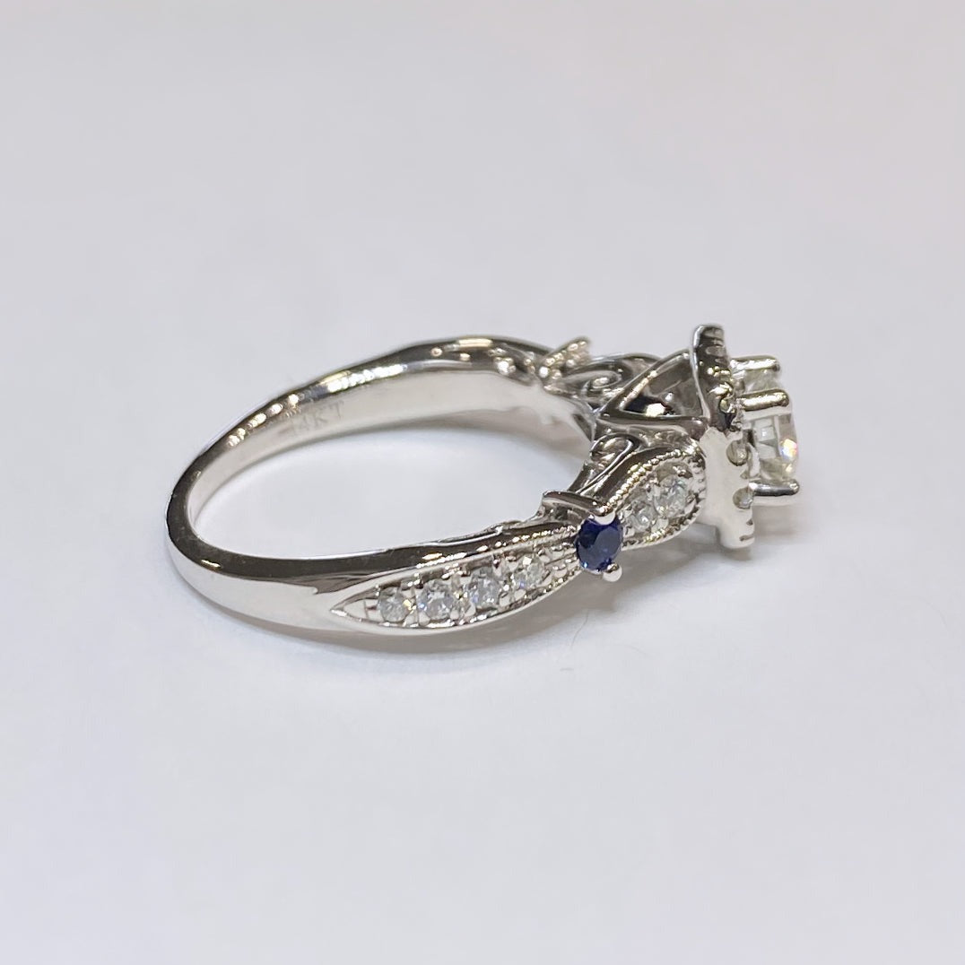 Vera Wang 3/4ctw Diamond & Sapphire Ring 14k