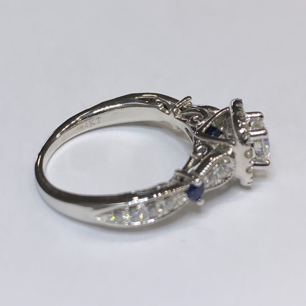 Vera Wang 3/4ctw Diamond & Sapphire Ring 14k