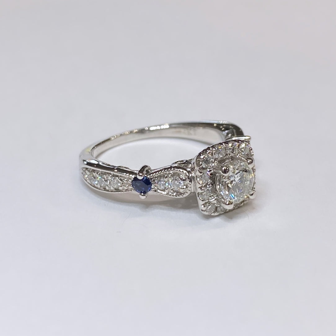 Vera Wang 3/4ctw Diamond & Sapphire Ring 14k