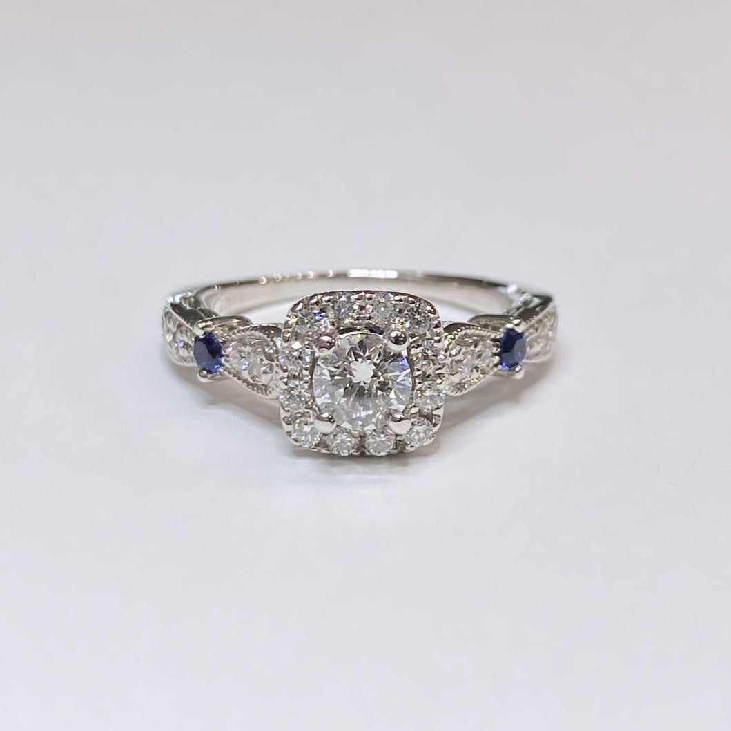 Vera Wang 3/4ctw Diamond & Sapphire Ring 14k