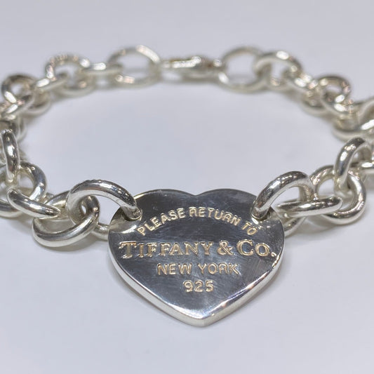 T & Co. 925 Return To Tiffany Heart Tag Charm Bracelet
