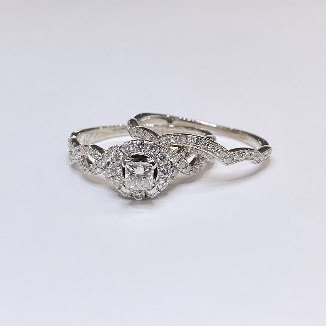 1/2ctw Double Row Bezel-Set Ring