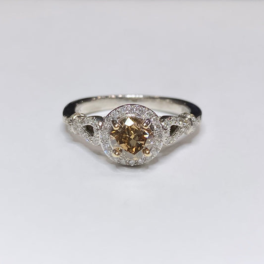EFFY 14k Chocolate Diamond & Halo Ring