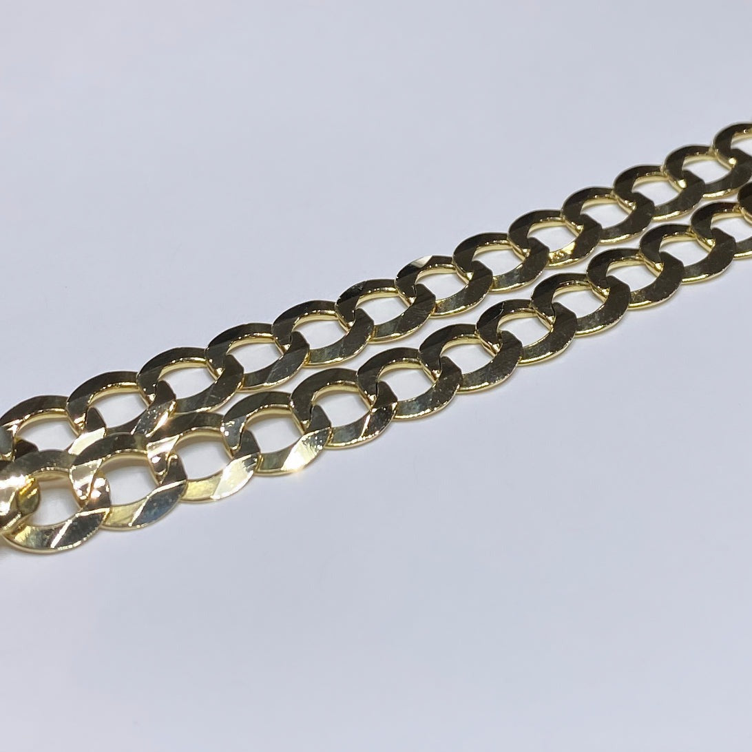 14k Flat Curb Link Bracelet 8.6mm