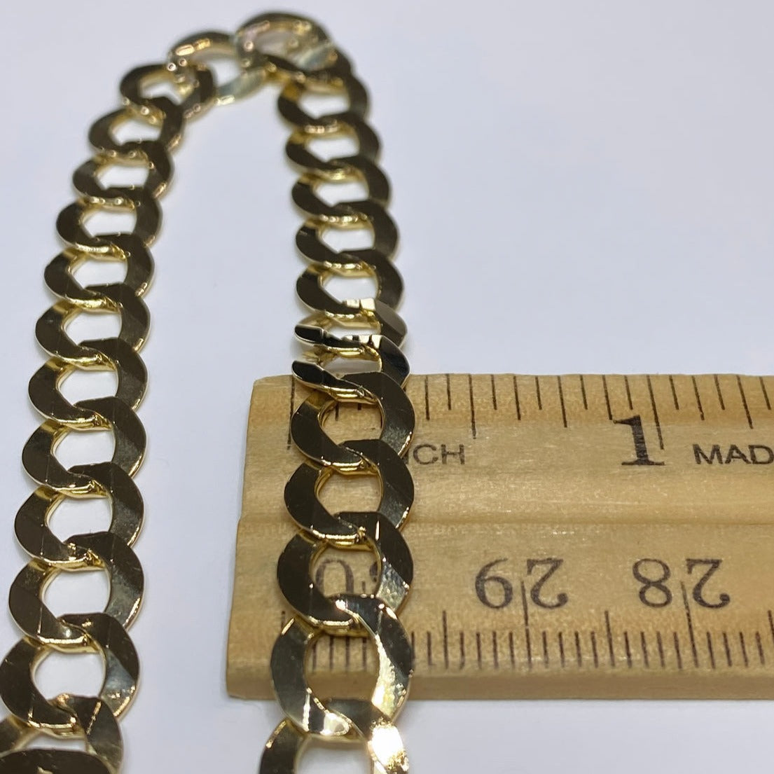 14k Flat Curb Link Bracelet 8.6mm