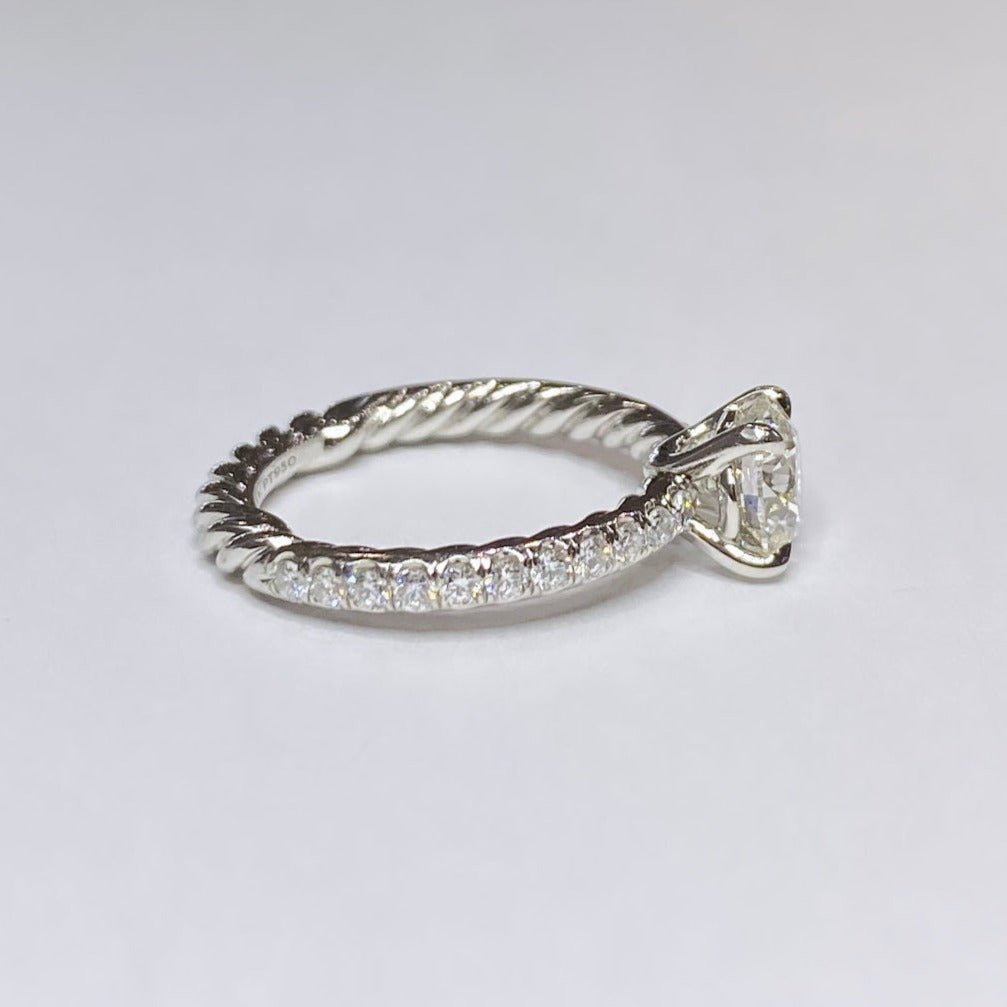 David Yurman 1.00ct Round Eden Pave Platinum Engagement Ring