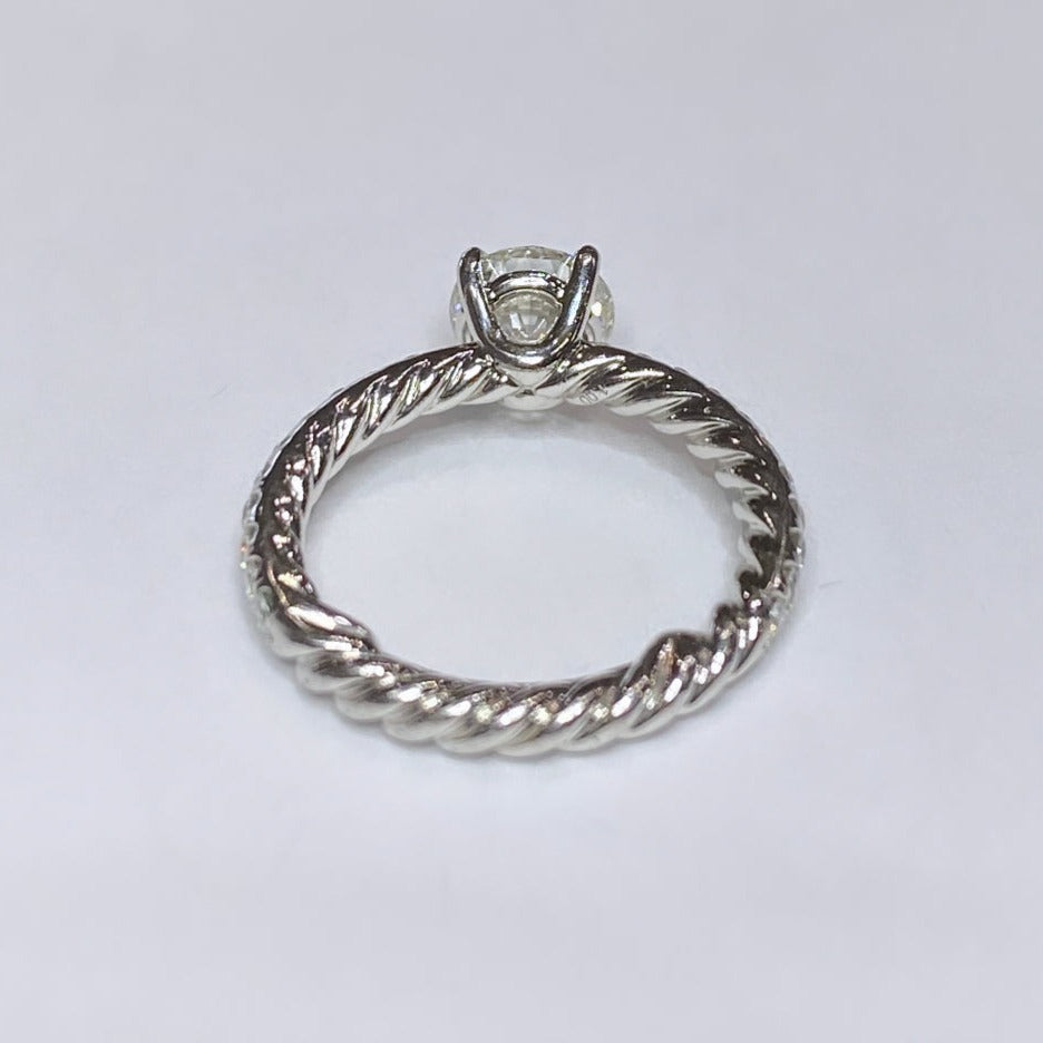 David Yurman 1.00ct Round Eden Pave Platinum Engagement Ring