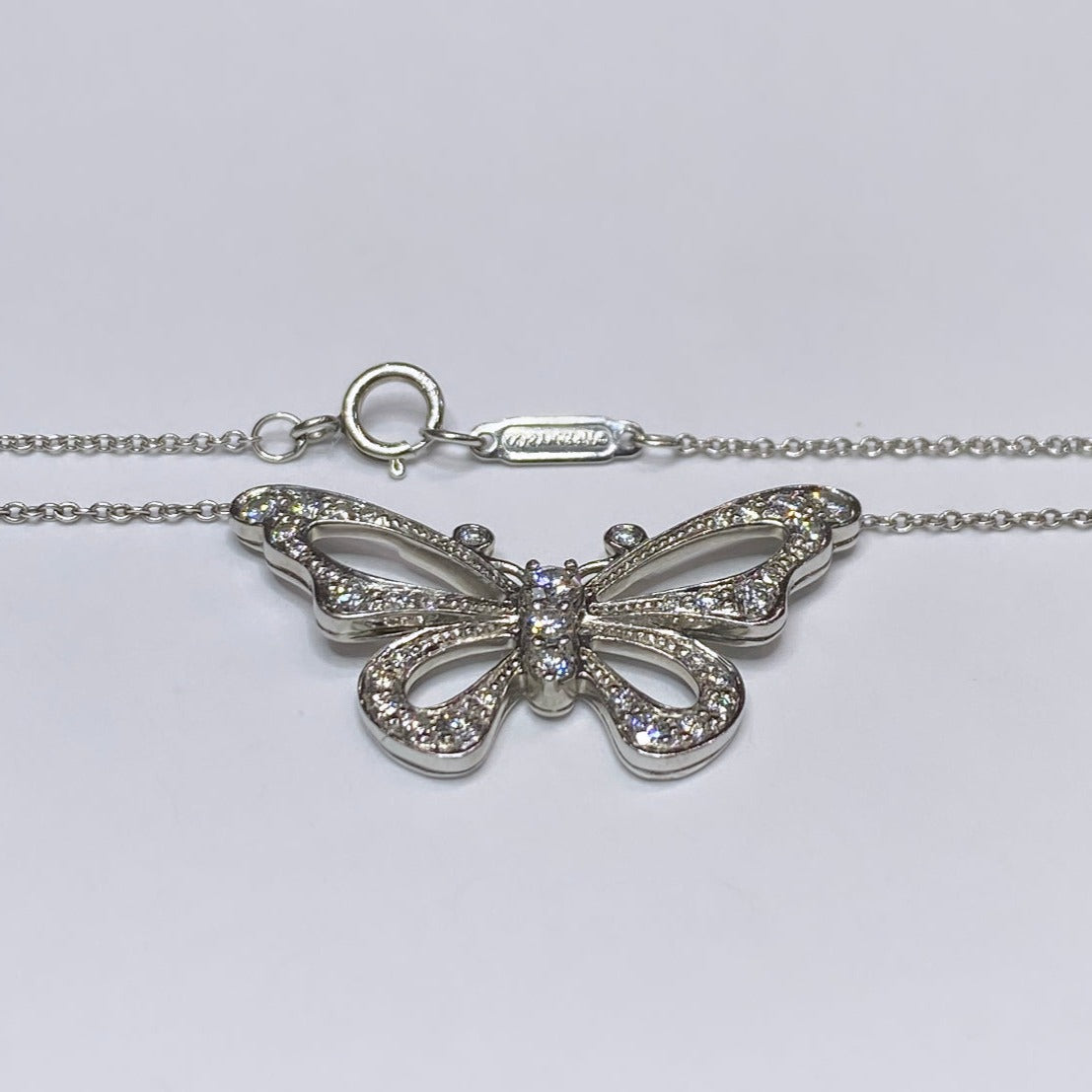 Tiffany & Co. Diamond Butterfly Necklace In Platinum