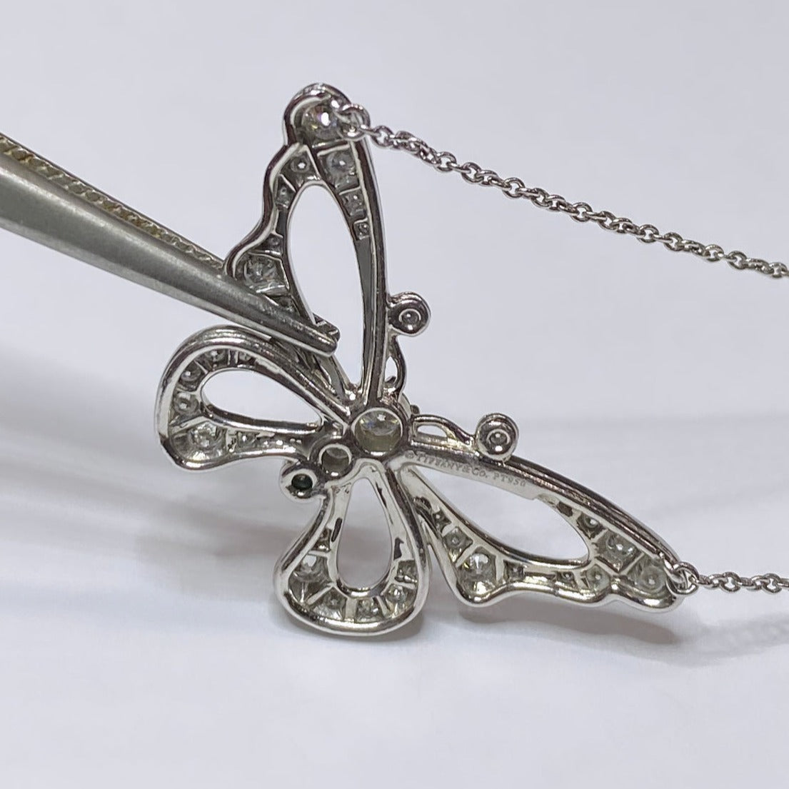 Tiffany & Co. Diamond Butterfly Necklace In Platinum