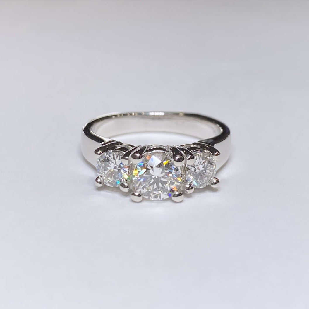 1.10ctw Three Stone Diamond Ring 14k