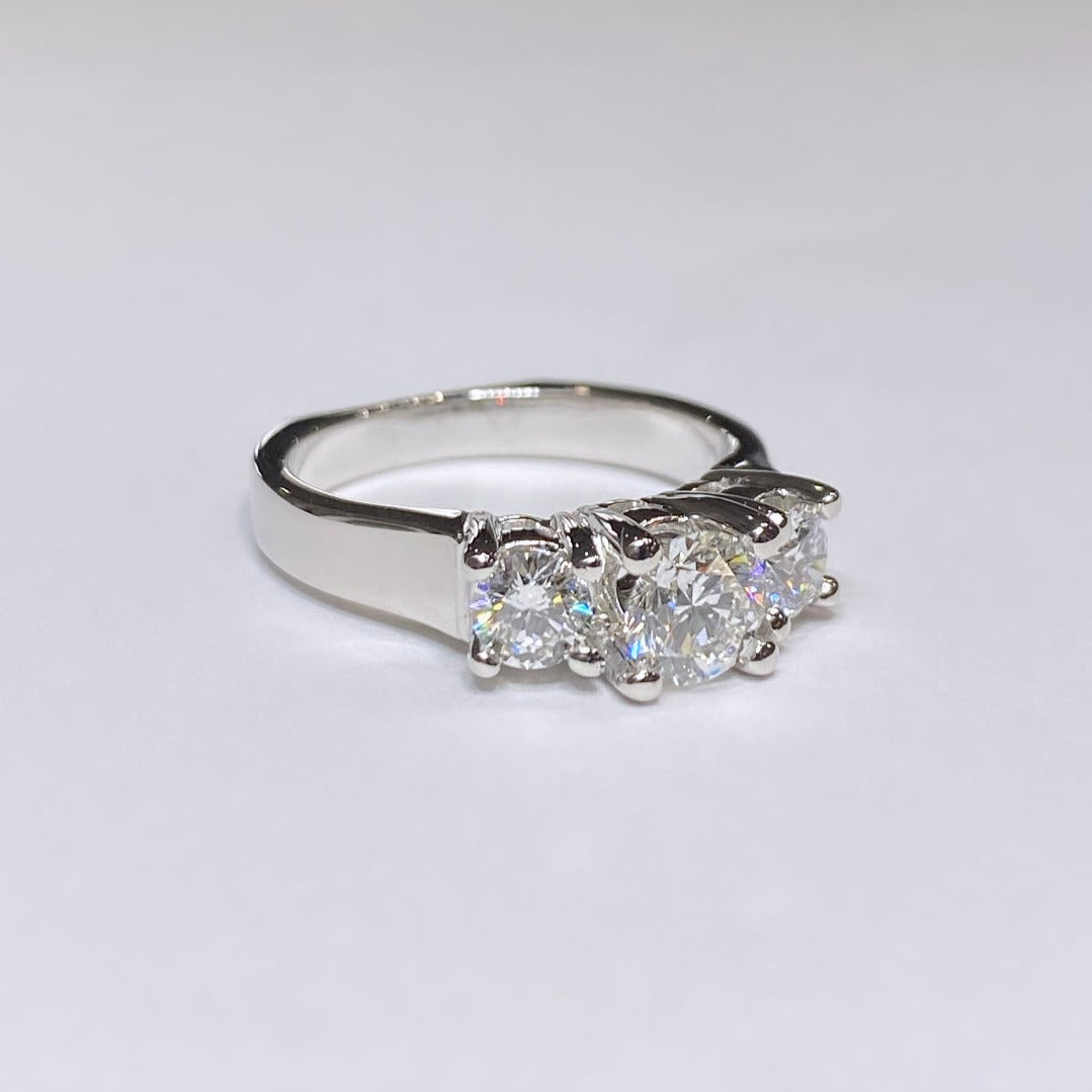 1.10ctw Three Stone Diamond Ring 14k