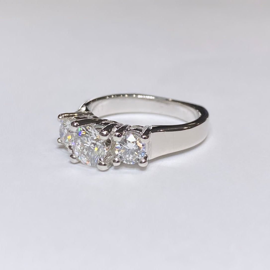 1.10ctw Three Stone Diamond Ring 14k