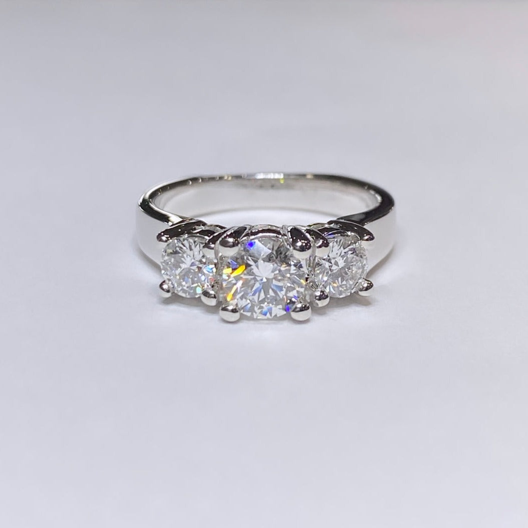 1.10ctw Three Stone Diamond Ring 14k