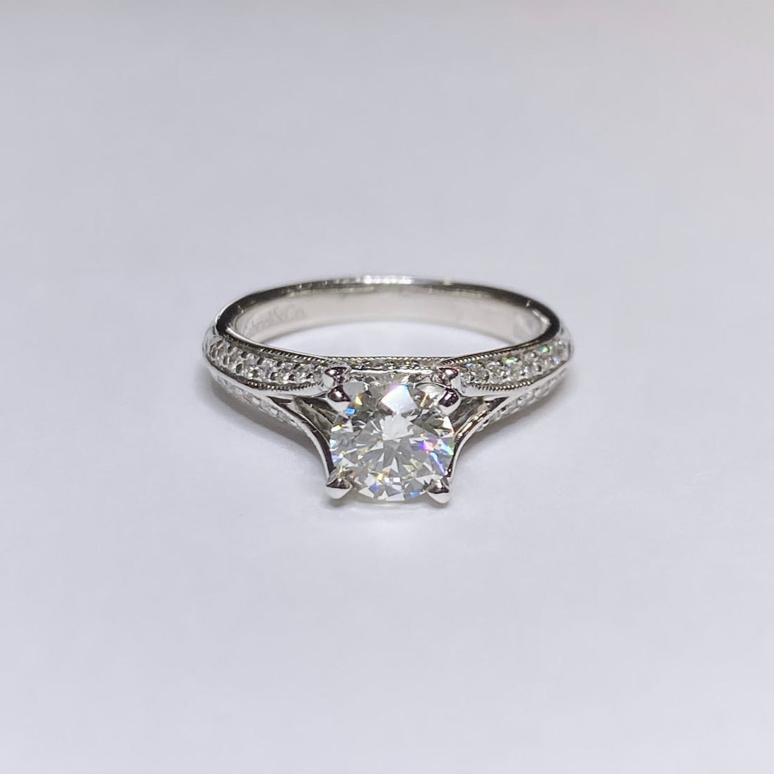 Gabriel & Co. 1ctw Round Vintage Split Ring