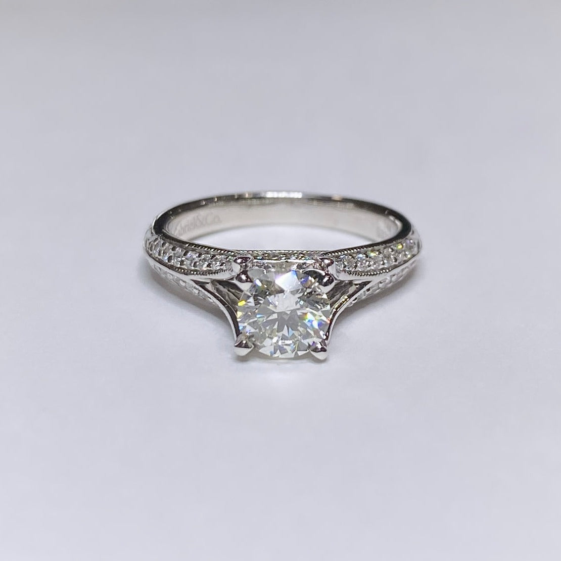 Gabriel & Co. 1ctw Round Vintage Split Ring