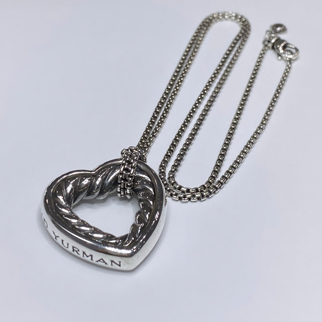 David Yurman 925 Heart Necklace 18"