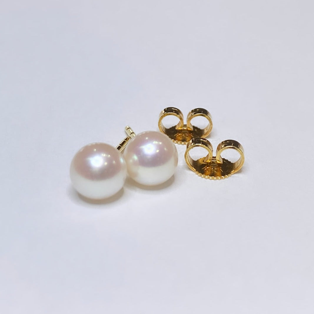 18k Mikimoto Pearl Studded Earrings