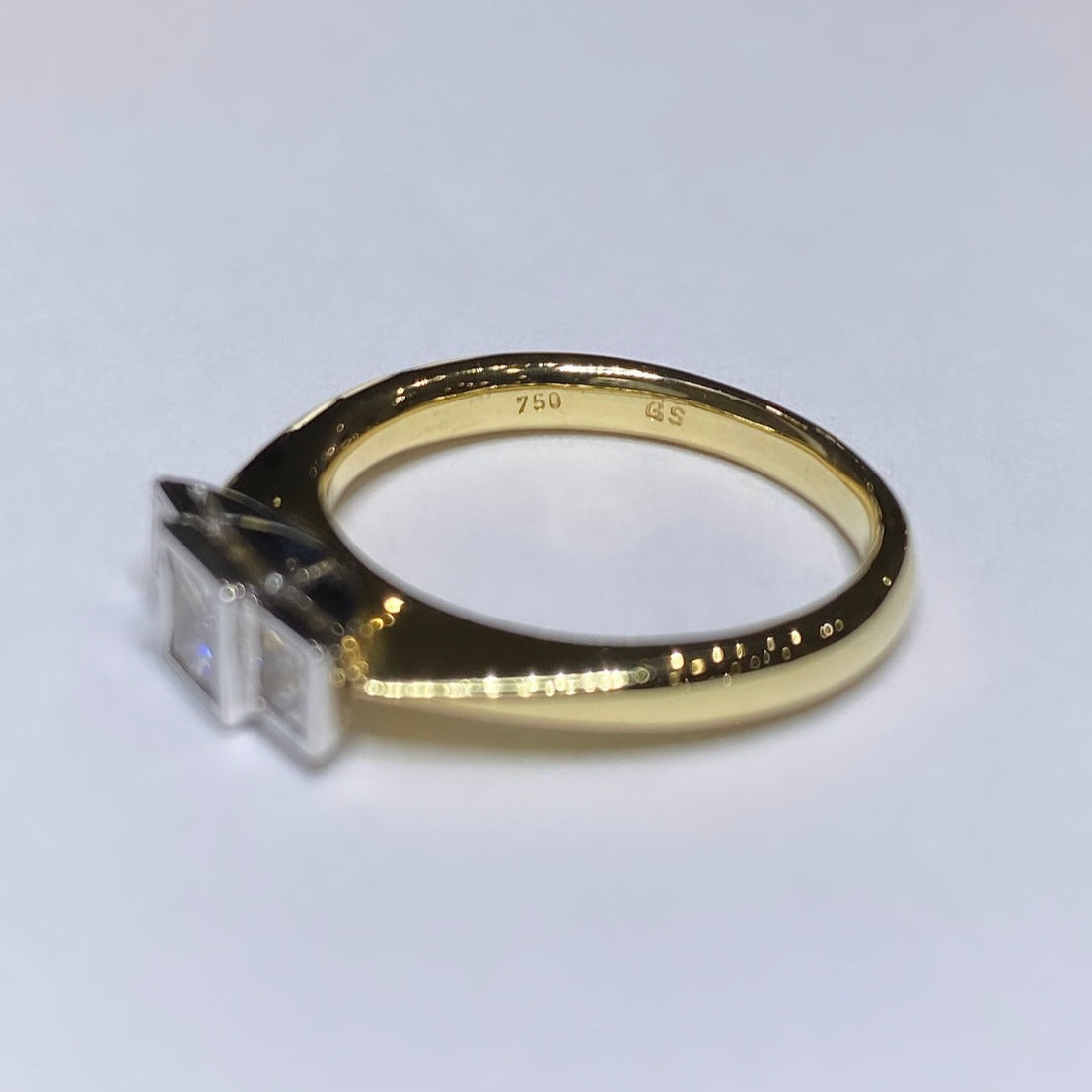 1/2ctw Three Stone Princess Cut Ring 18k