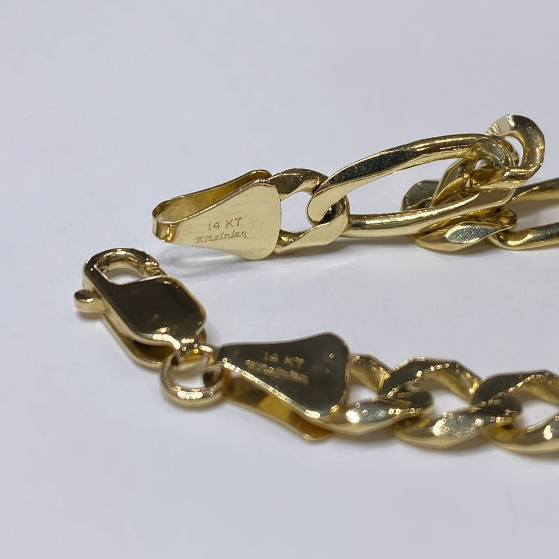 14k Figaro Link Bracelet 6.8MM