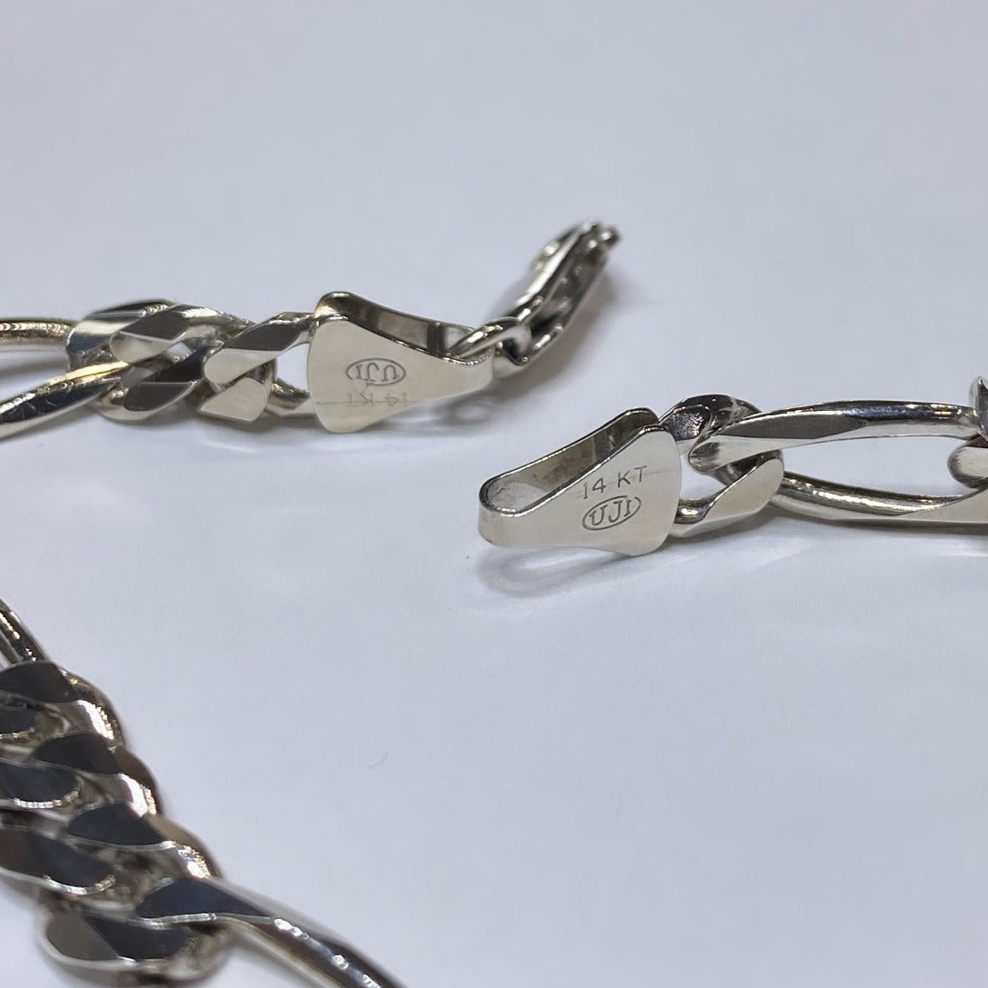 14k Figaro Link Bracelet 6.9MM