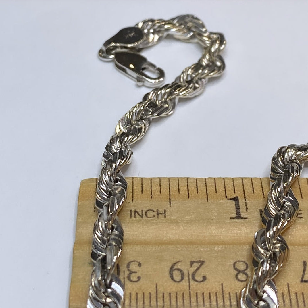 14k Solid Rope Link Bracelet 6MM