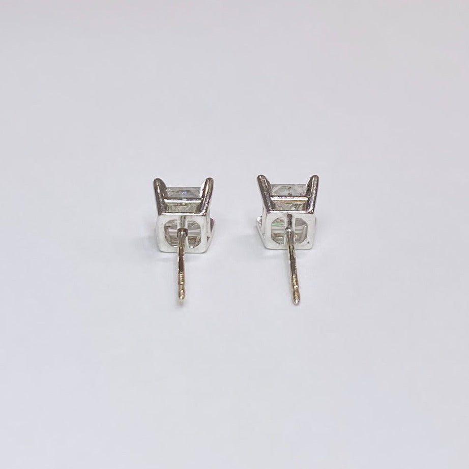 14k Princess Cut Diamond Stud Earrings 1ctw