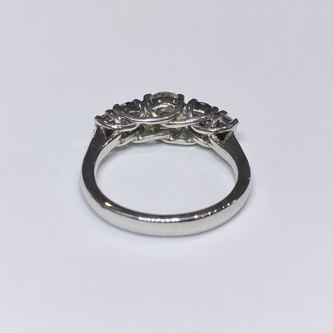 Diamond & Sapphire 5-Stone Platinum Ring