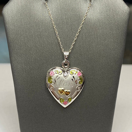 14k “Mom” Heart Locket