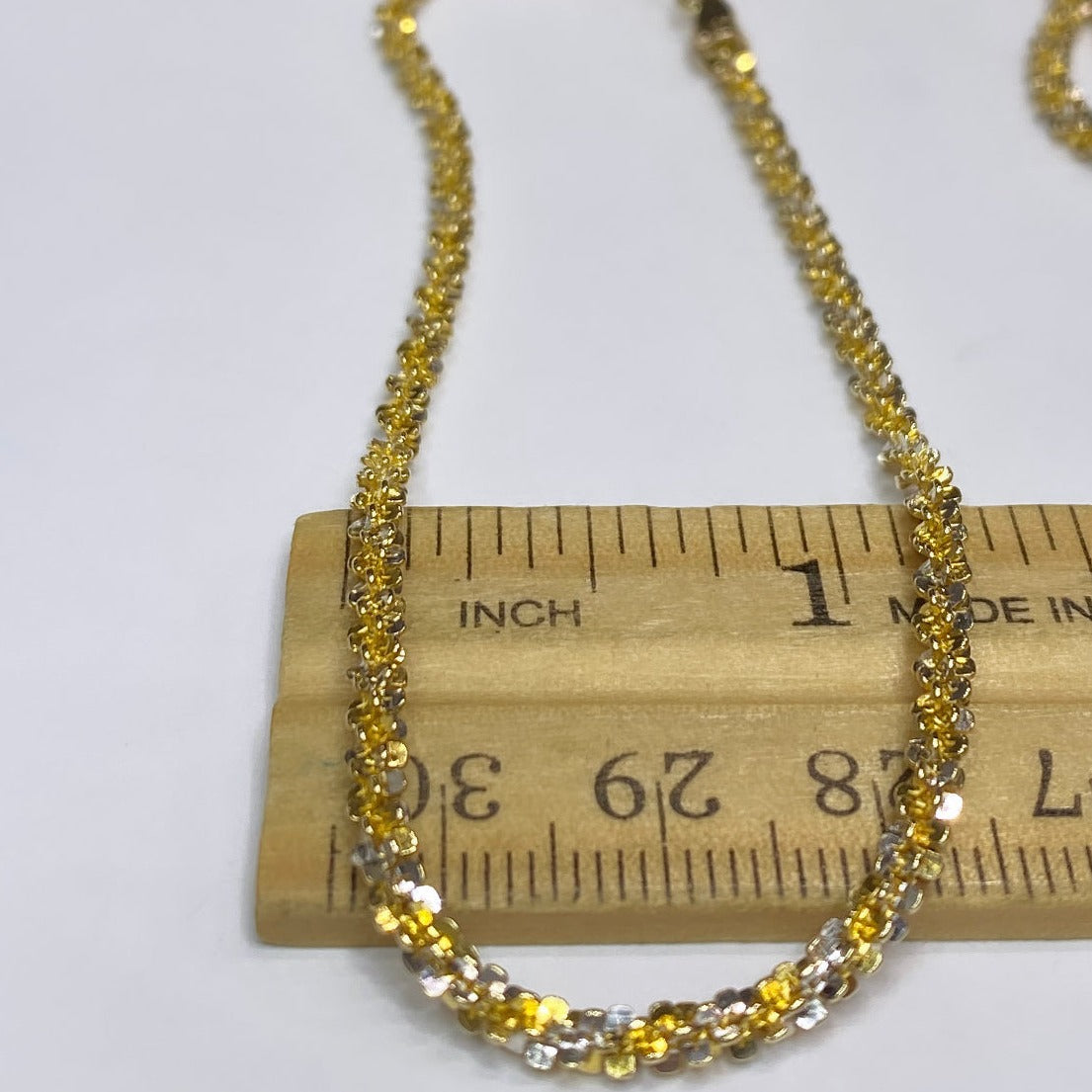 14k Two-tone Diamond Cut Chain