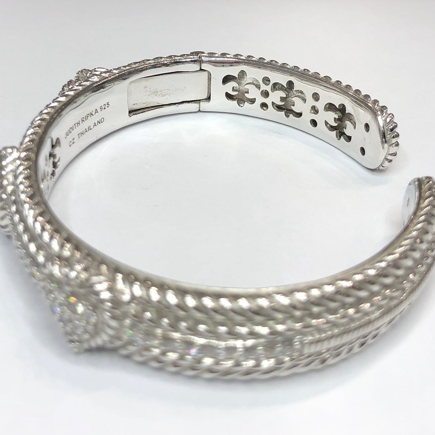 Judith Ripka 925 Open Cuff Bracelet W/CZ