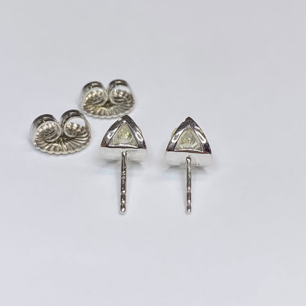 14k Round Tension-set Diamond Stud Earrings