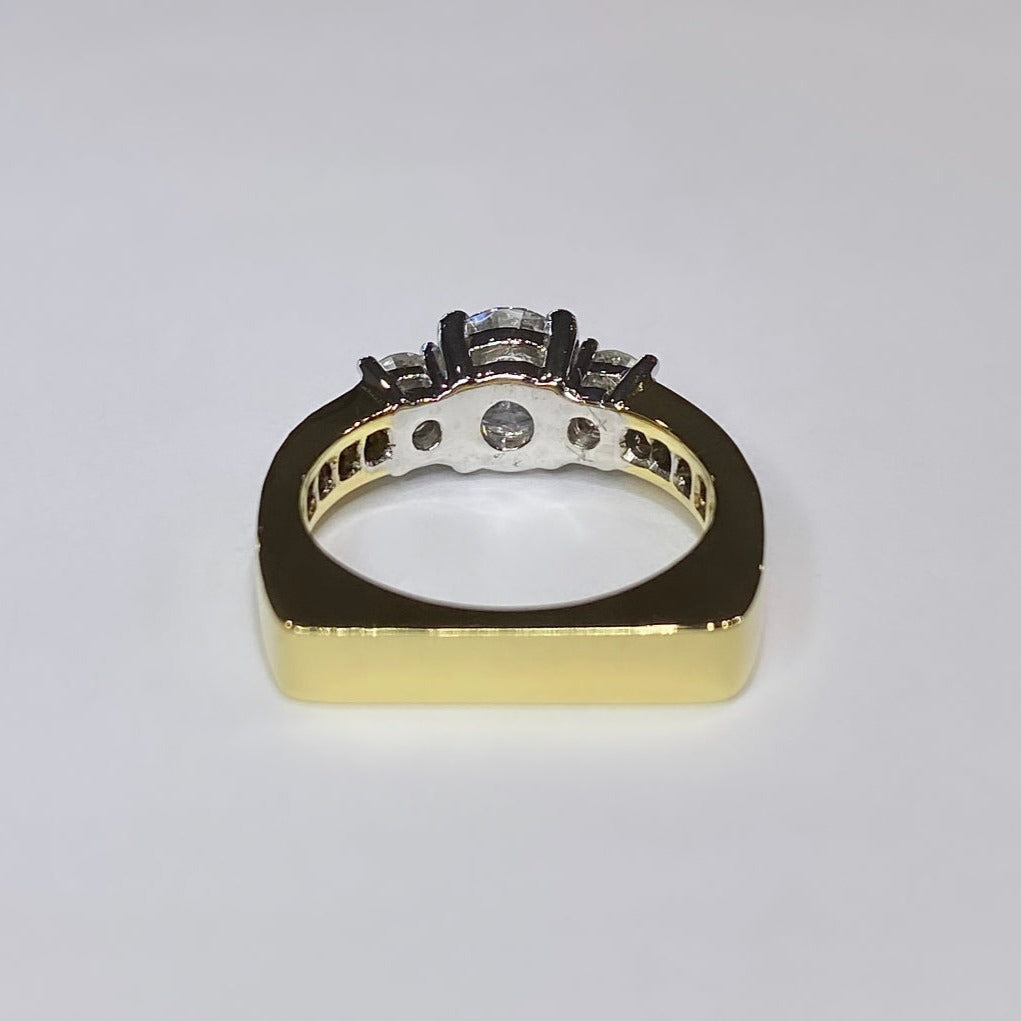 18k & Platinum Three-Stone Diamond Ring