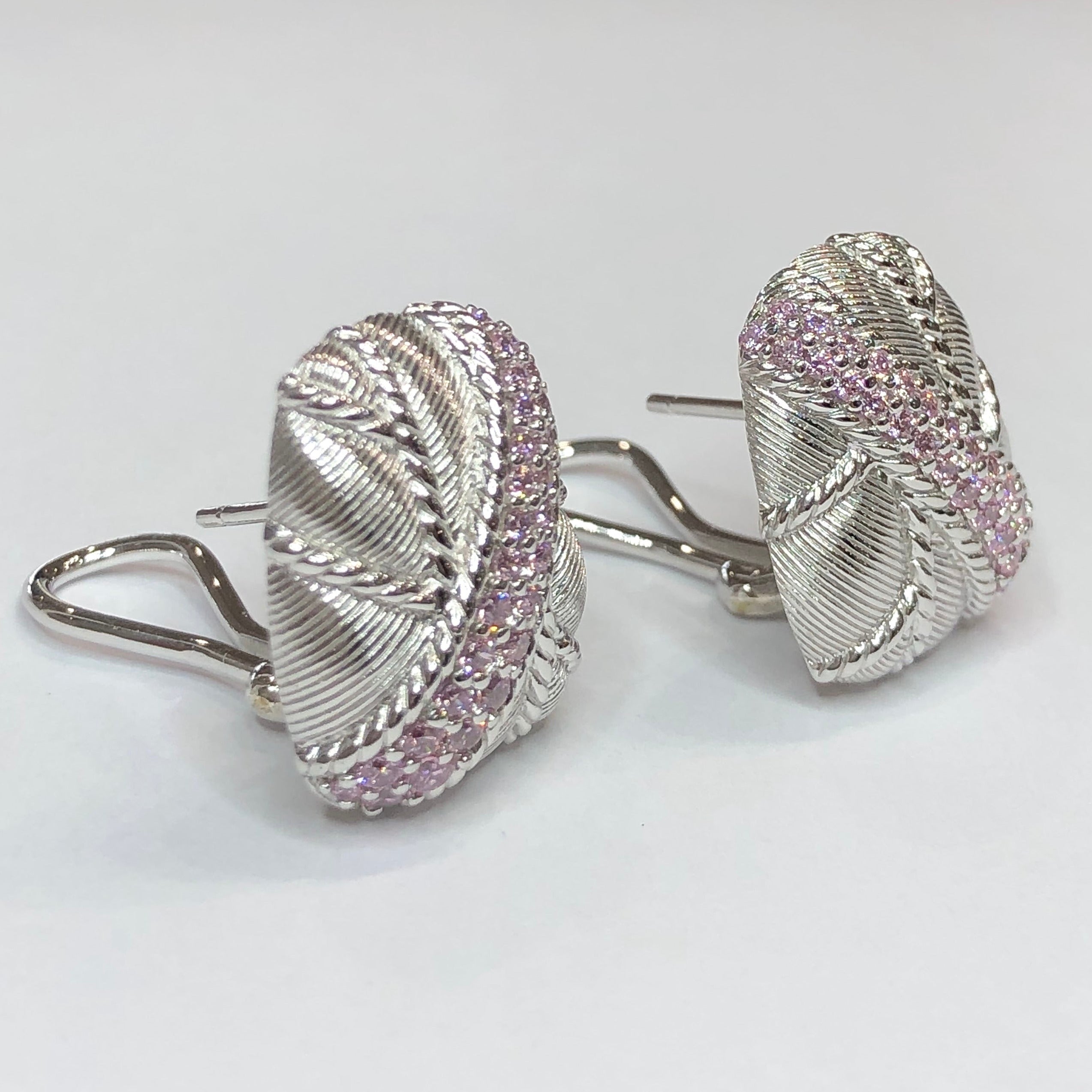 Judith Ripka Sterling Silver Diamonique Earrings - Vintage Renude