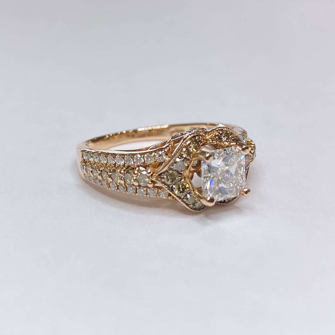 14k Rose Gold Princess Cut Diamond Engagement Ring