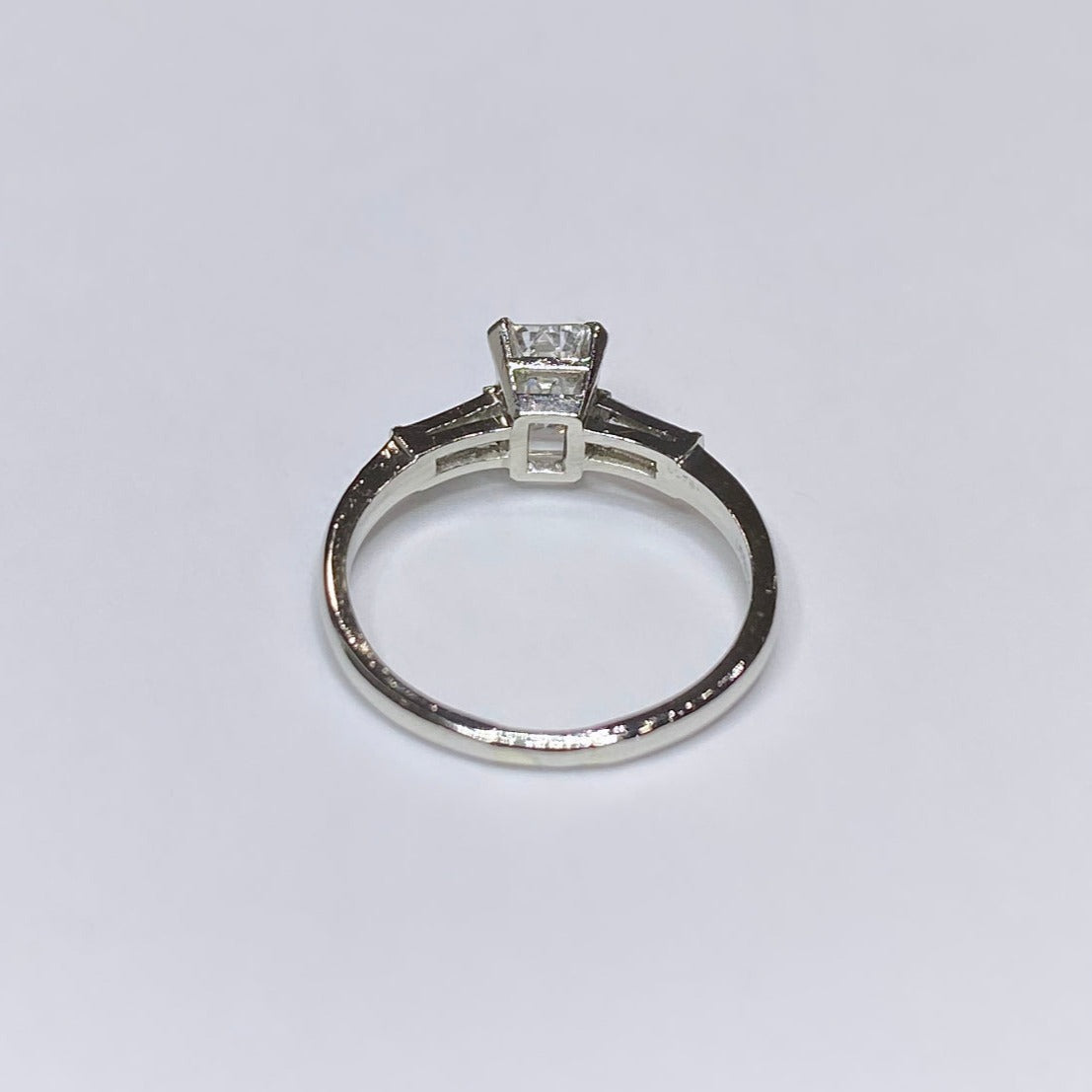 Emerald Cut Platinum Engagement Ring